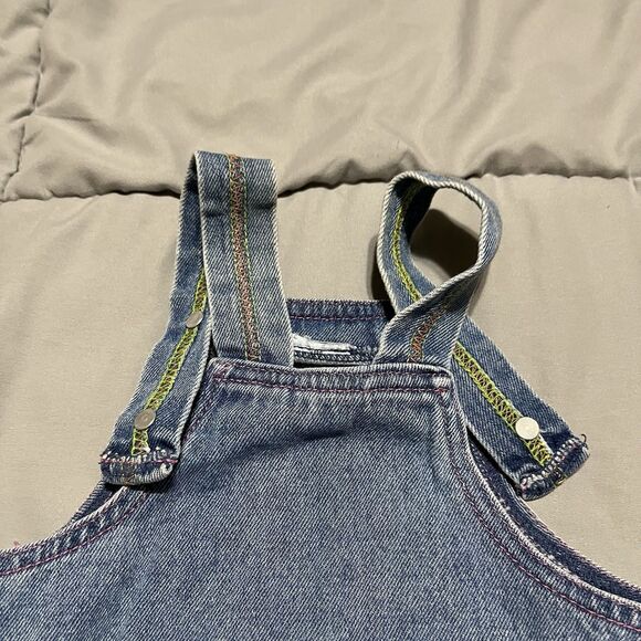 Vintage Mickey & Co Minnie Mouse Denim Jean Jumper Dress Overalls Size 18-24M - Picture 6 of 9